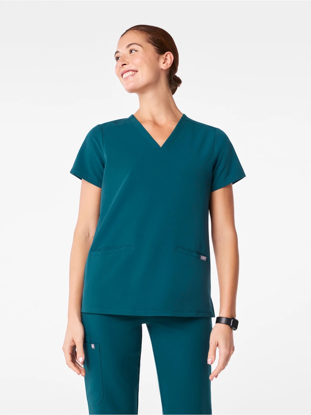Figs Women’s Casma Scrub Top Caribbean Blue Xxl V-Neck Tailored Fit Short-Sleeve